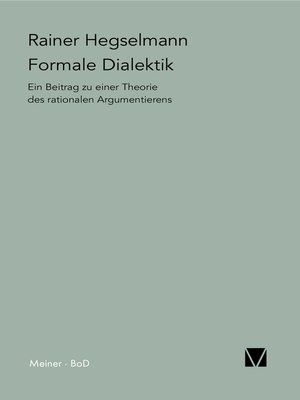 cover image of Formale Dialektik